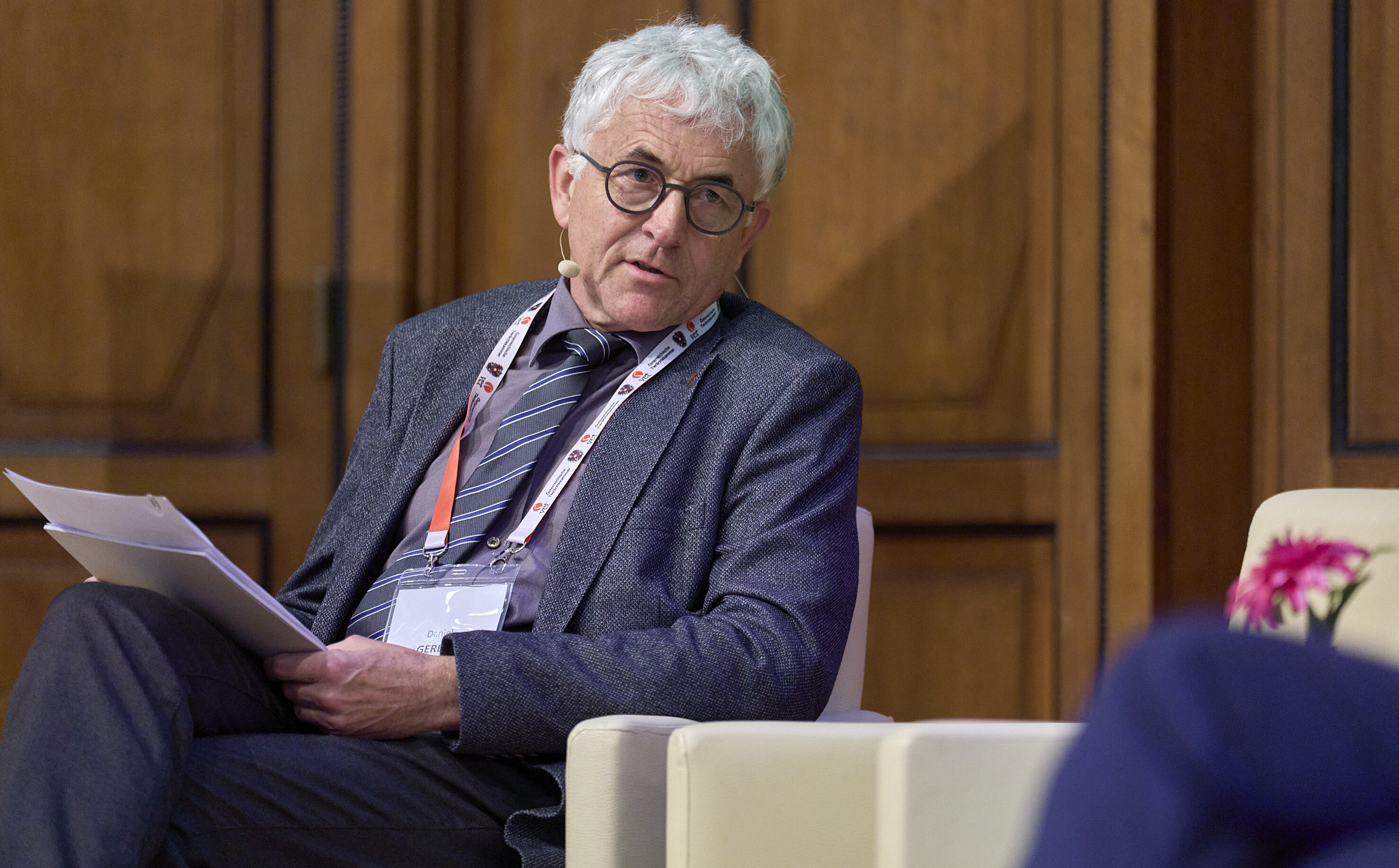 Daniel Gerber, directeur de la SVS, lors de la table ronde sur le thème «Avenir de la branche vétérinaire: défis économiques et opportunités». (©MarkusWaches)