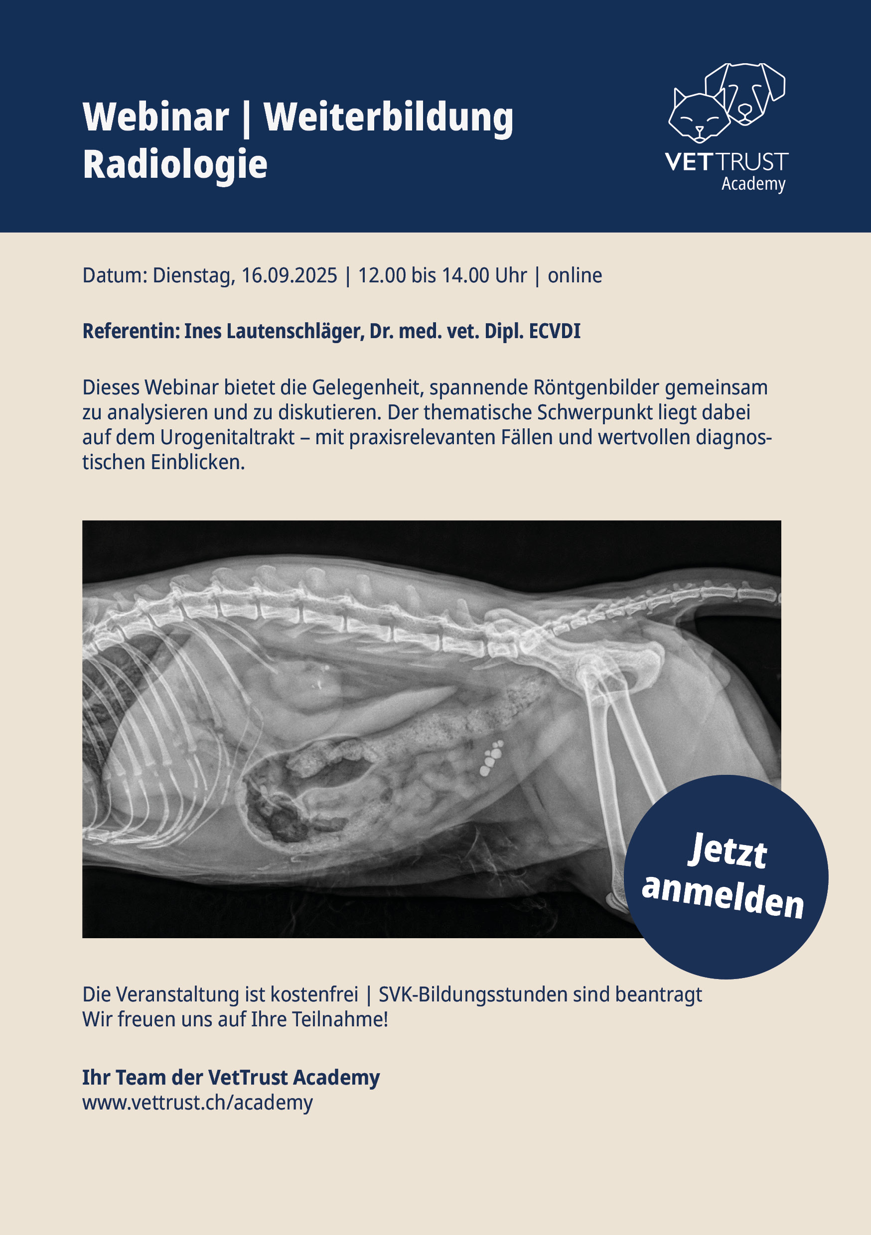 VetTrust Academy Webinar Radiologie