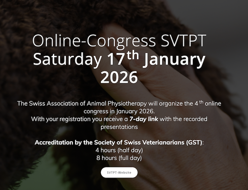 Online Congress Swiss Association of Animal Physiotherapy