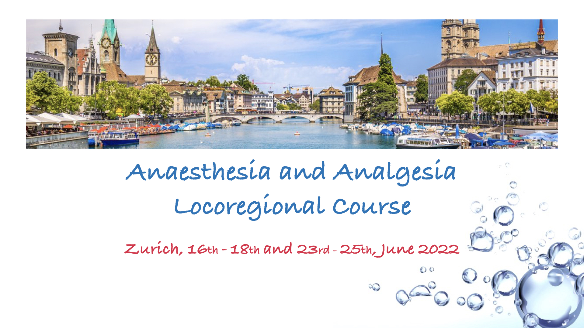 Locoregional Anaesthesia course Zurich