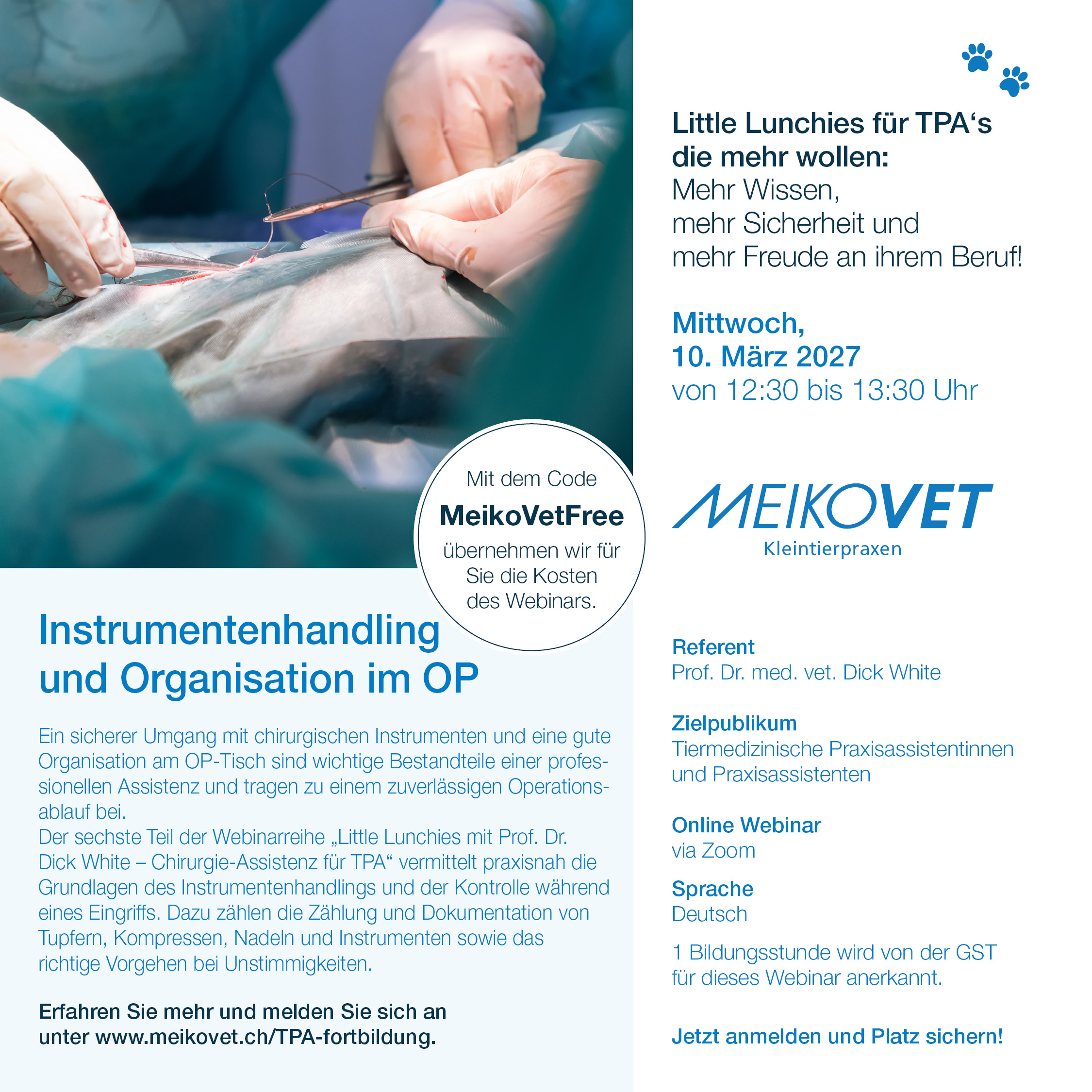 Little Lunchies für TPA's: Instrumentenhandling und Organisation im OP