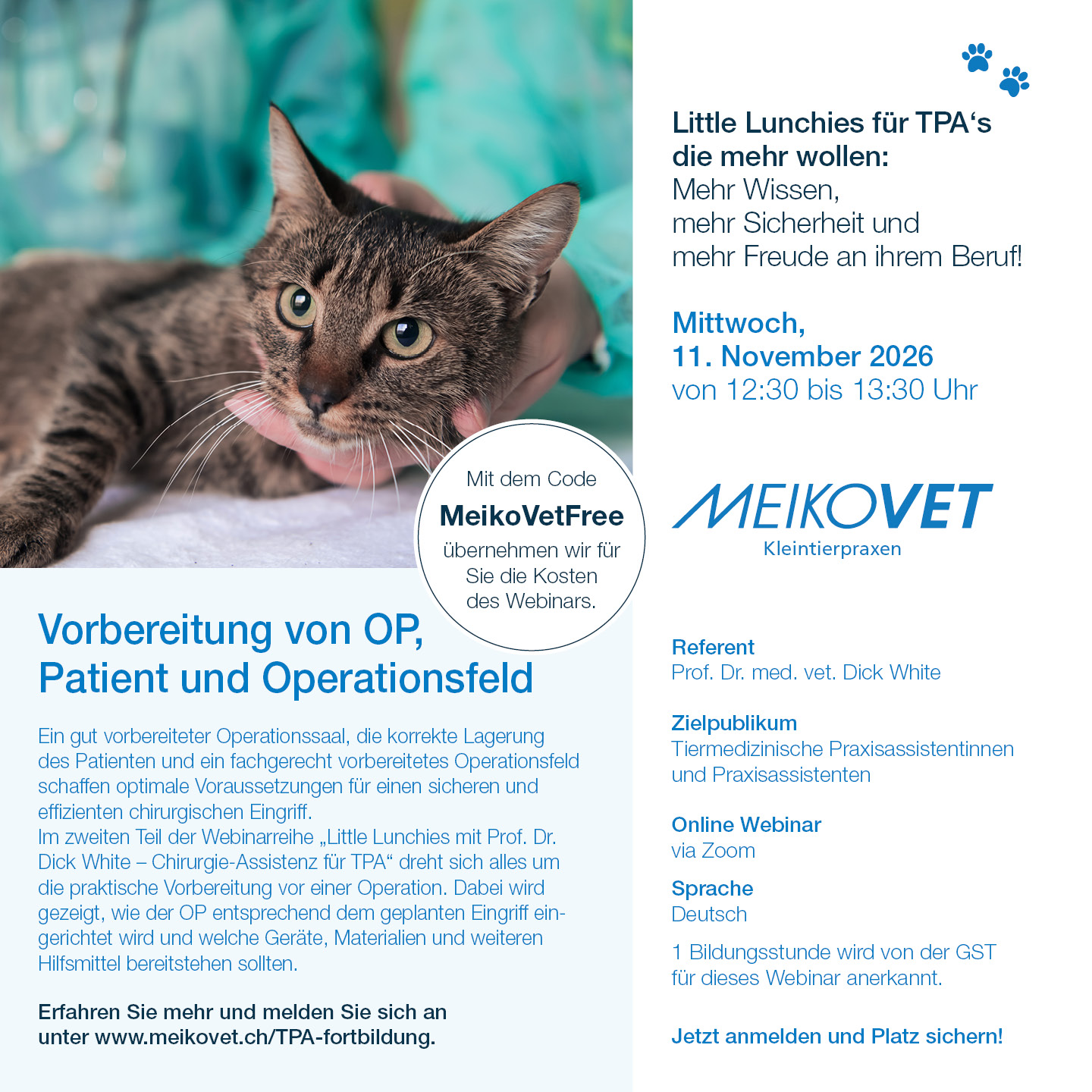 Little Lunchies für TPA's: Vorbereitung von OP, Patient und Operationsfeld