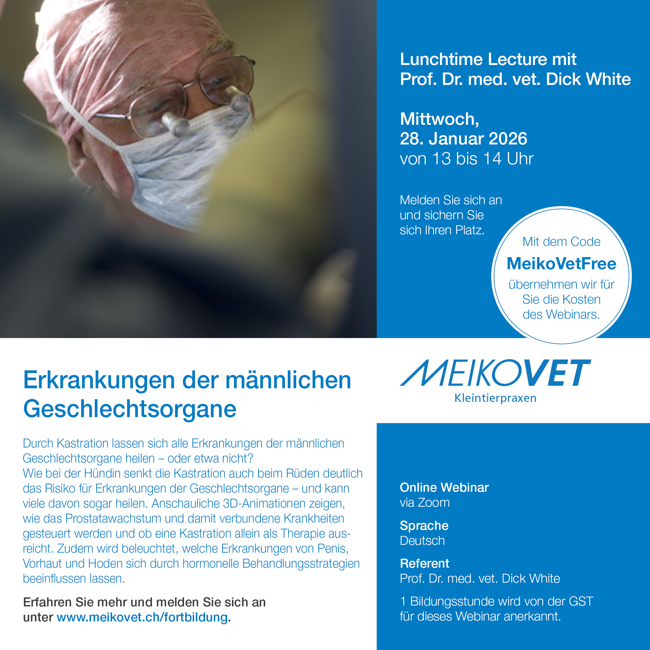Lunchtime Lectures mit Prof. Dr. Dick White: Erkrankungen der männlichen Geschlechtsorgane