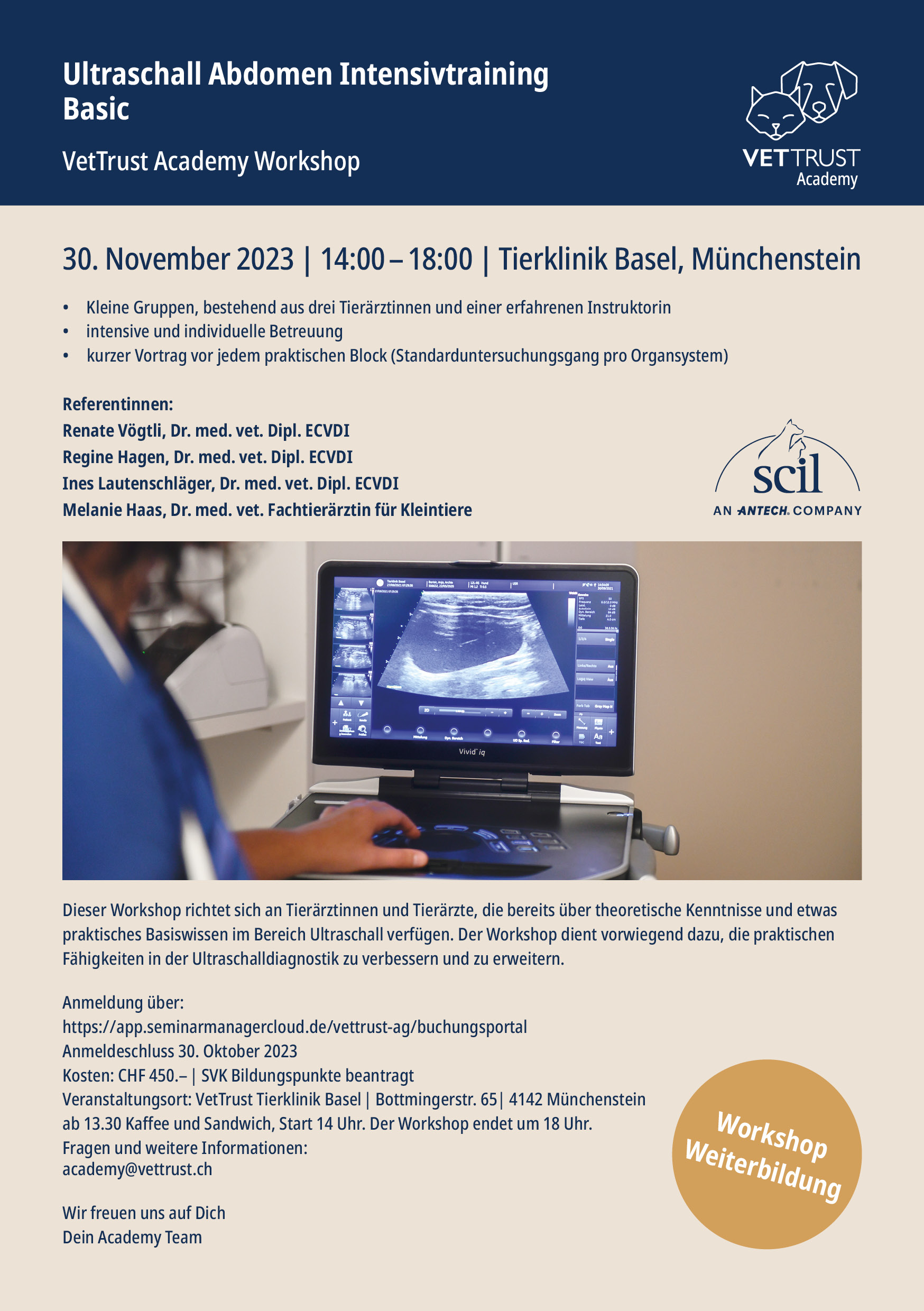  VetTrust Academy Workshop Ultraschall Abdomen